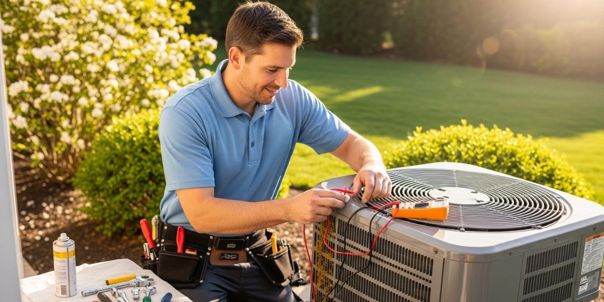 Tech working on AC unit